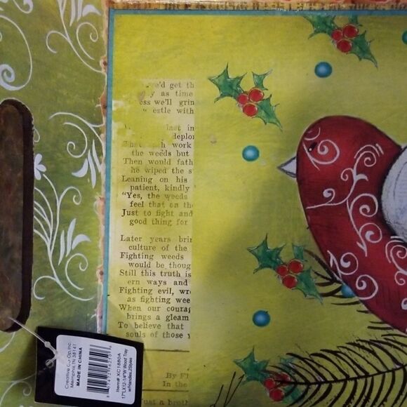 BEAUTIFUL WOODEN CHRISTMAS TRAY WITH HANDLES - Picture 4 of 8